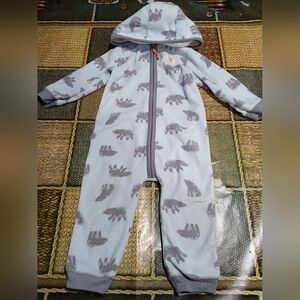 Carter's Light Blue Cuddly Onesie with  Bear Design 18M